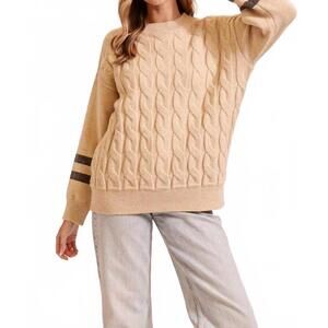 NEW TIMING cozy cable knit sweater in beige